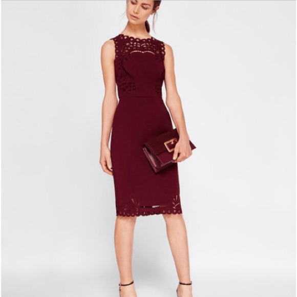 Ted Baker Burgundy Red Dress - Picture 1 of 14